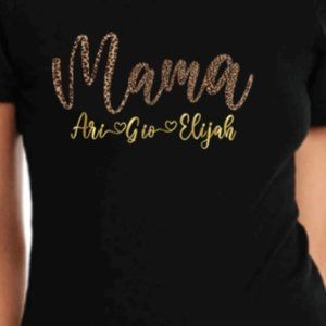 Mama - Custom Kids Names - Womens Tshirt